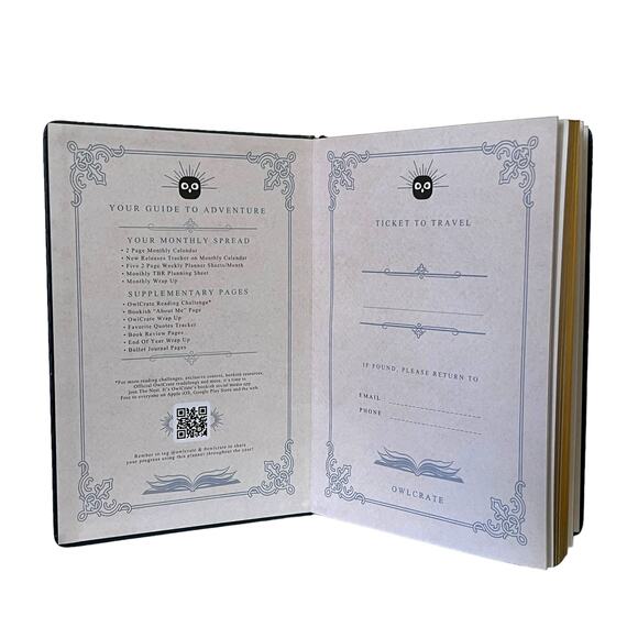 OwlCrate Annual Reading Planner Undated - November 2023 "Perilous Travels" - Picture 4 of 15